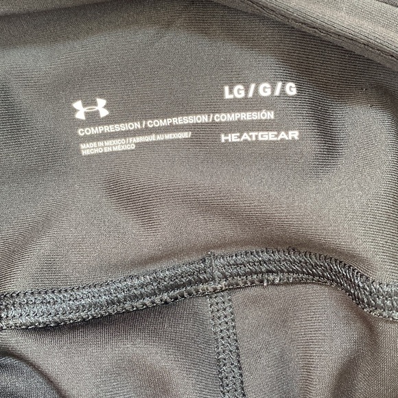 UNDER Armour Black & Orange Workout Running Heat Gear Compression Leggings Large - Picture 11 of 11